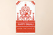 "Graphic Lakshmi" - Gift Tags in Tomato by Susie Allen - Front