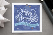 "Joyful Hanukkah" - Gift Tags in Periwinkle by Laura Bolter - Front