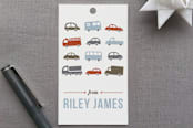 "Beep Beep" - Gift Tags in Pale Blue by Susan Asbill - Front