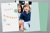 "Birthday Bunting" - Gift Tags in Pomegranate by Jennifer Wick - Back of Card Options