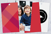 "Mod Plaid" - Gift Tags in Merlot by Stacey Day - Back of Tag Options