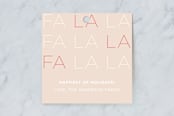 "Fa la la la la" - Gift Tags in Coral by Joyce Pinheiro - Front
