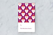 "Little Santas" - Gift Tags in Plum by Bob Daly - Front
