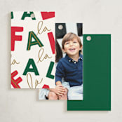 "Fa La Llama" - Gift Tags in Snow by Baumbirdy - Back of Tag Options