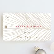 "Floating Greenery" - Gift Tags in Cranberry by Jan Shepherd - Front