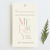 "Merry Stack I" - Gift Tags in Eggnog by Ana Sharpe - Front