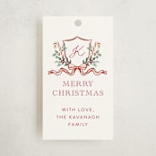 "family crest" - Gift Tags in Candy Cane by Cass Loh - Front