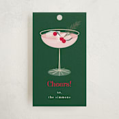 "Holiday Cocktail" - Gift Tags in Evergreen by Baumbirdy - Front