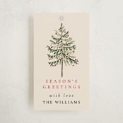 "Vintage Spruce" - Gift Tags in Poinsettia by Amy Kross - Front