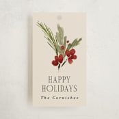 "Simple Sprig" - Gift Tags in Toasted Almond by Kate Ahn - Front