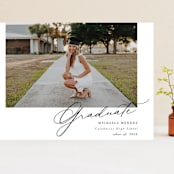 "Minimal Script" - Graduation Announcements in Obsidian by Kamala Nahas - Front