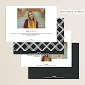 "Class" - Graduation Announcements in Charcoal by Nicole Walsh - Back of Card Options
