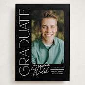 "Distinguished" - Graduation Announcements in Eclipse by Everett Paper Goods - Front