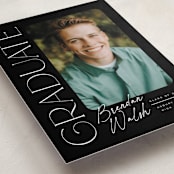 "Distinguished" - Graduation Announcements in Eclipse by Everett Paper Goods - Detail