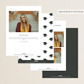 "Top of Class" - Graduation Announcements in Charcoal by Carolyn MacLaren - Back of Card Options