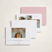 "Ribbon Frame" - Graduation Announcements in Blush by Itsy Belle Studio - Back of Card Options