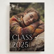 "Contemplate" - Graduation Announcements in Snowberry by Pixel and Hank - Front
