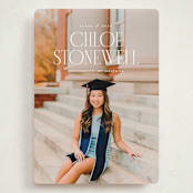"Modern Serif" - Graduation Announcements in Snow by Ellen Schlegelmilch - Front