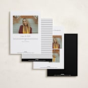 "Margins" - Graduation Announcements in Onyx by Pixel and Hank - Back of Card Options
