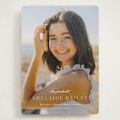 "graceful" - Graduation Announcements in Cotton by Emily Sabol Goss - Front