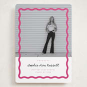 "wavy border" - Graduation Announcements in Bubblegum by Emily Sabol Goss - Front