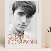 "Bound" - Graduation Announcements in Tangerine by Heather Schertzer - Front