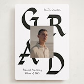 "Calligraphic Ink" - Graduation Announcements in Cotton by Chryssi Tsoupanarias - Front
