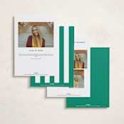 "Kamryn" - Graduation Announcements in Emerald by Erin German - Back of Card Options