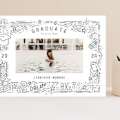 "Dream Big Grad" - Graduation Announcements in Snow by Stephanie Hawkes - Front