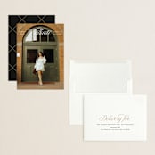 "Legato" - Graduation Announcements in Crisp Linen by Erin L. Wilson - Assembled