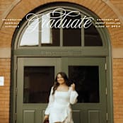 "Legato" - Graduation Announcements in Crisp Linen by Erin L. Wilson - Detail