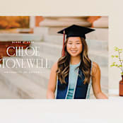 "Modern Serif" - Graduation Announcements in Snow by Ellen Schlegelmilch - Front
