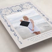 "Grad Crest" - Graduation Announcements in Indigo by Petra Kern - Detail