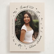 "Illustrated Grad" - Graduation Announcements in Onyx by Ashley Iwafuchi - Front
