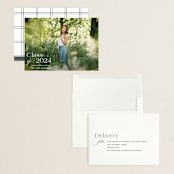 "Classical Grad" - Graduation Announcements in Blanco by Megan Davis - Assembled