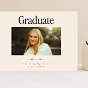 "Persistence" - Graduation Announcements in Cream by Nazia Hyder - Front