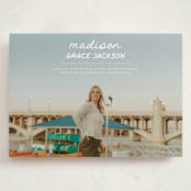 "Handwritten Stack" - Graduation Announcements in Snow by Stephanie Heinrich Godbout - Front