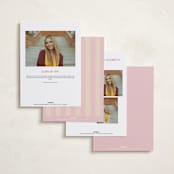 "Whimsical Stripes" - Graduation Announcements in Raspberry Matcha by Vera Lim - Back of Card Options