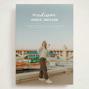 "Handwritten Stack" - Graduation Announcements in Snow by Stephanie Heinrich Godbout - Front