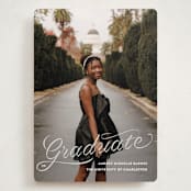 "Ribbons and Cords" - Graduation Announcements in Ink by Megan Davis - Front