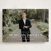 "Grad in Overlay" - Graduation Announcements in Eggshell by Carolyn MacLaren - Front