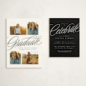 "Classic quad" - Graduation Insert Cards in Newspaper by Lea Delaveris - With Invitation