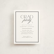 "Class" - Graduation Insert Cards in Charcoal by Nicole Walsh - Front