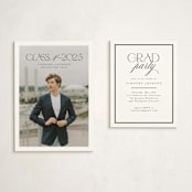 "Class" - Graduation Insert Cards in Charcoal by Nicole Walsh - With Invitation
