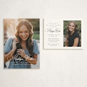 "With a flourish" - Graduation Insert Cards in Salt by Lea Delaveris - With Invitation
