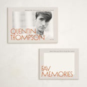 "Bound" - Graduation Insert Cards in Tangerine by Heather Schertzer - With Invitation