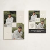 "Bright Modern" - Graduation Insert Cards in Moon by Kelly Watkins - With Invitation