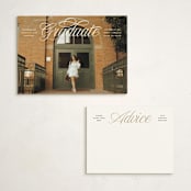 "Legato" - Graduation Insert Cards in Crisp Linen by Erin L. Wilson - With Invitation