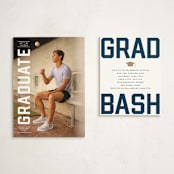 "Upward" - Graduation Insert Cards in Alabaster by Erica Krystek - With Invitation