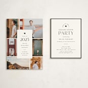 "pastiche" - Graduation Insert Cards in Raven by Olivia Raufman - With Invitation